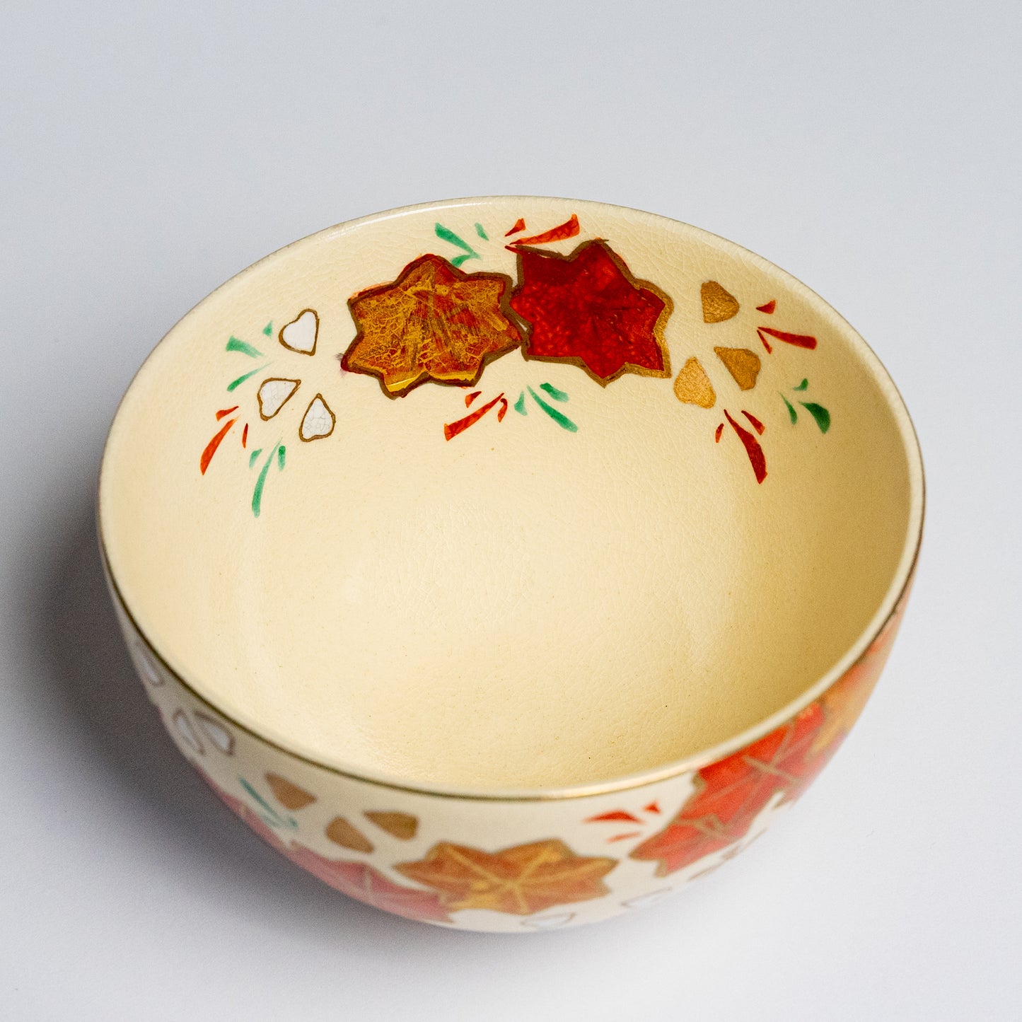 Matcha Bowl “Ninsei-style Cherry Blossoms and Autumn Leaves”