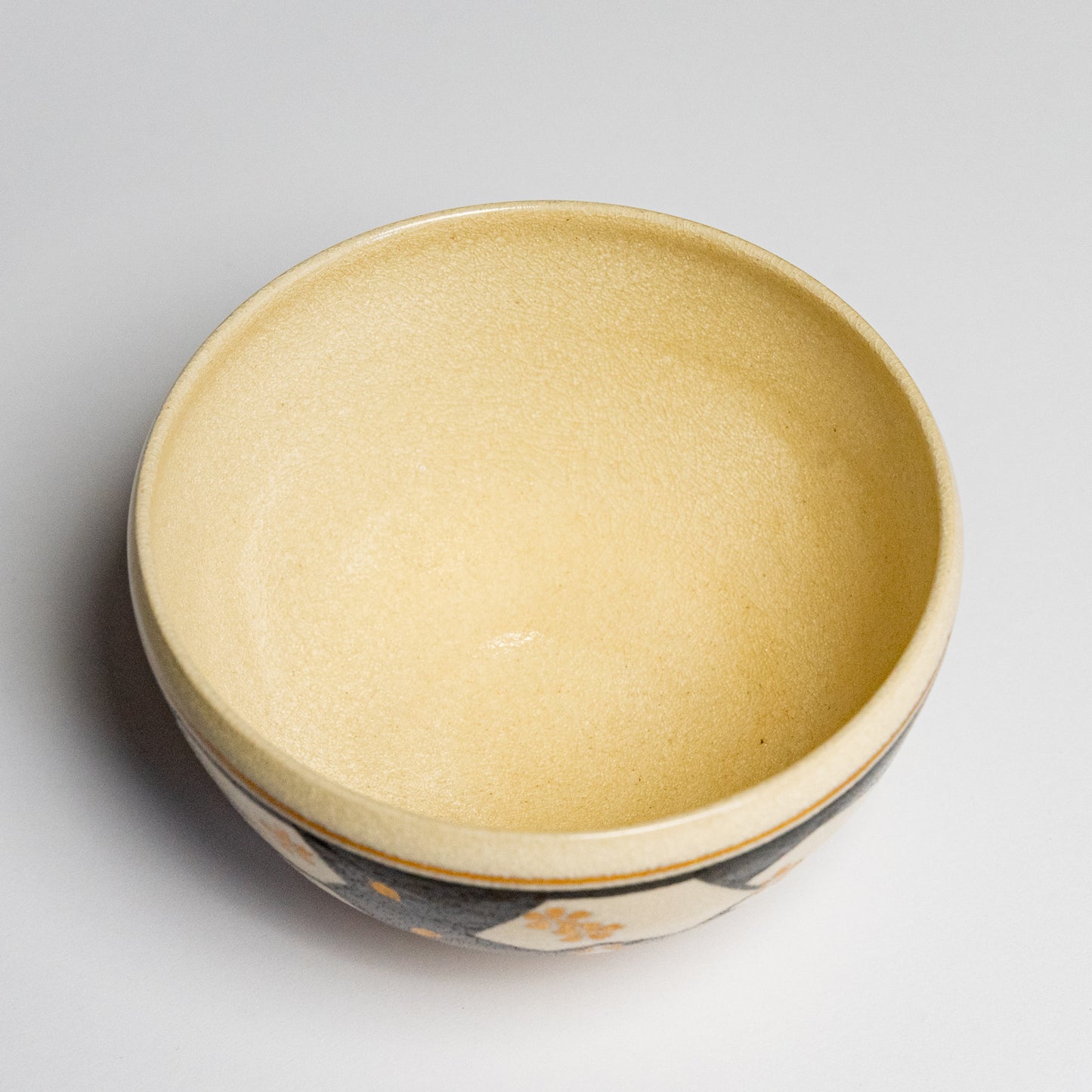Matcha Bowl - Satsuma Ware "Kagee Sakura" (Cherry Blossom Silhouette Design)