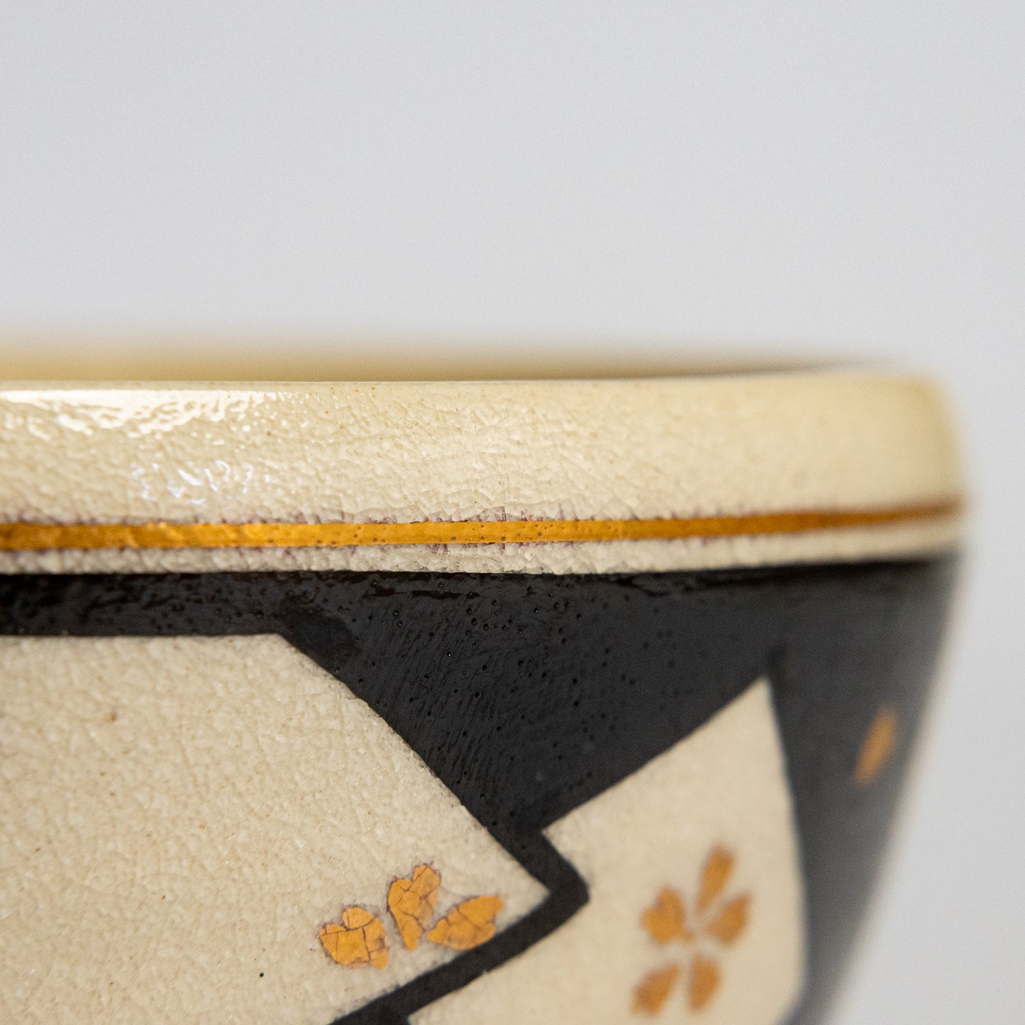 Matcha Bowl - Satsuma Ware "Kagee Sakura" (Cherry Blossom Silhouette Design)