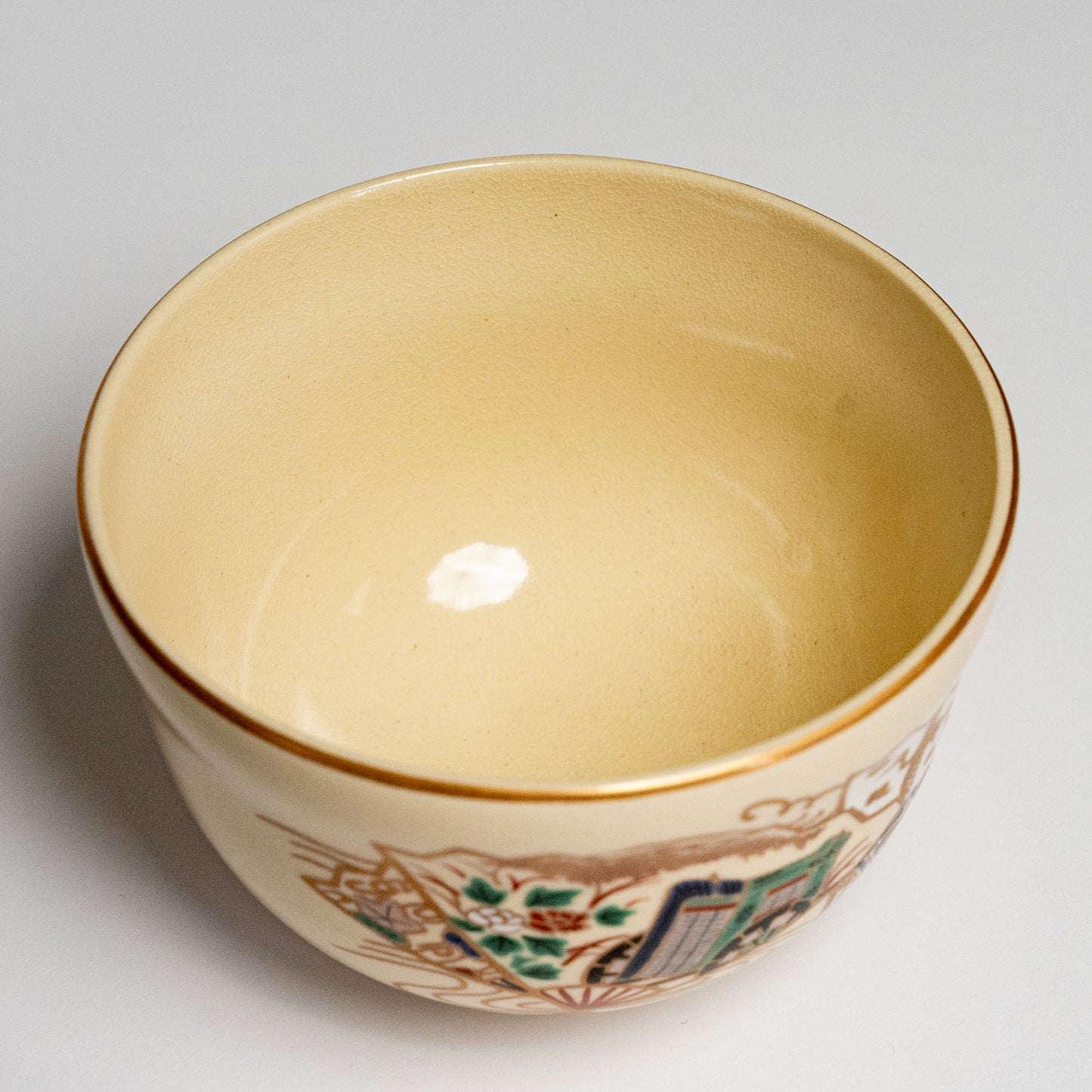 Matcha Bowl - Goshoguruma (Imperial Carriage) Ninsei Style Kyoto Ware
