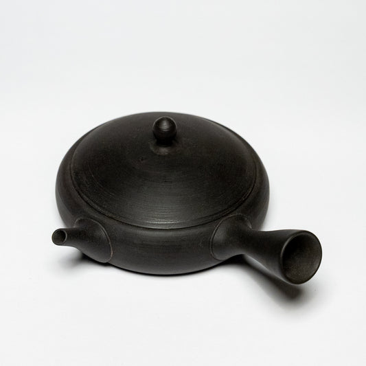 Tokoname Ware Flat Teapot By Gyokko Kiln