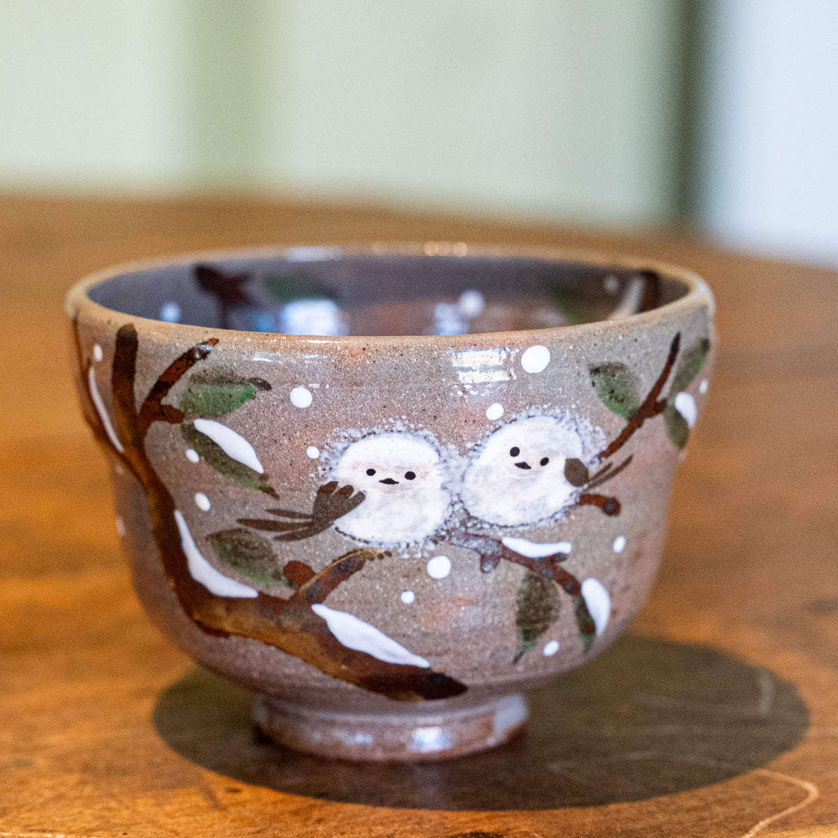 Matcha Bowl 6 - Kenzan-Style Shima Enaga (Long-Tailed Tit)